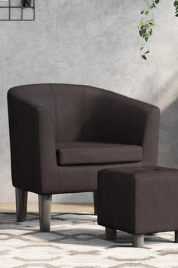 vidaXL 356493 - Fauteuil avec repose-pied marron similicuir