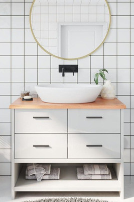 vidaXL 3156131 - Bathroom Countertop Light 100x50x2 cm Treated Solid Wood