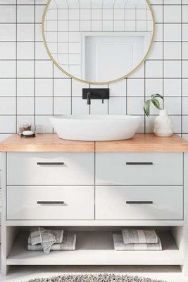 vidaXL 3156144 - Bathroom Countertop Light 120x60x(2-6)cm Treated Solid Wood