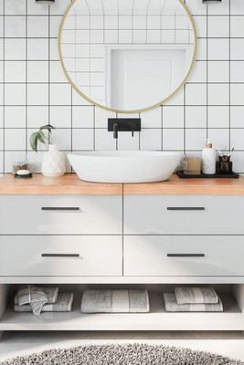vidaXL 3156150 - Bathroom Countertop Light 140x50x(2-6)cm Treated Solid Wood