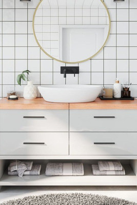 vidaXL 3156152 - Bathroom Countertop Light 140x60x(2-6)cm Treated Solid Wood