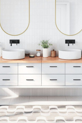 vidaXL 3156165 - Bathroom Countertop Light 180x50x(2-4)cm Treated Solid Wood