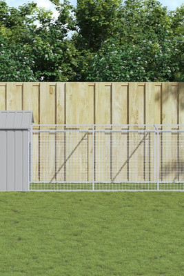 vidaXL 3189065 - Dog House with Roof Light 117x609x123 cm Galvanised Steel