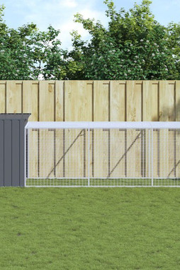 vidaXL 3189090 - Poulailler avec cour anthracite 110x609x110 cm acier galvanisé