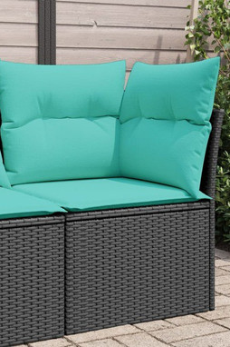 vidaXL 366024 - Canapé dangle de jardin avec coussins noir résine tressée