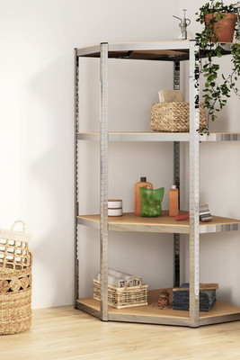 vidaXL 152851 - 4-Layer Corner Shelf Steel&Engineered Wood