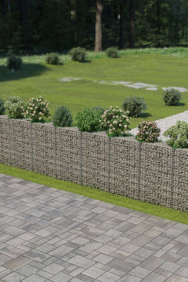 vidaXL 143573 - Gabion Wall Galvanised Steel 630x30x100 cm
