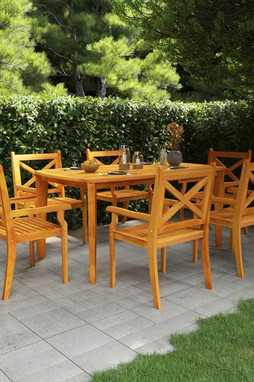 vidaXL 310303 - Table de jardin 160x90x75 cm Bois dacacia solide