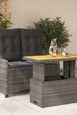 vidaXL 3277406 - Ensemble à manger de jardin et coussins 2 pcs gris rotin