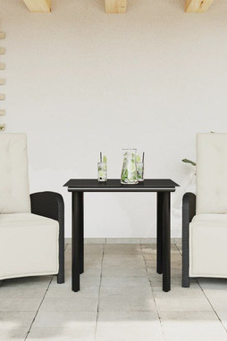 vidaXL 3212521 - Ensemble de bistro 3 pcs avec coussins noir résine tressée