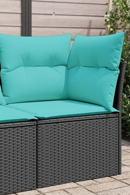 vidaXL 366039 - Canapé dangle de jardin avec coussins noir résine tressée
