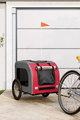 vidaXL 93838 - Pet Bike Trailer and Grey Oxford Fabric&Iron