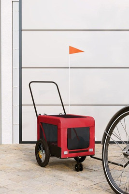 vidaXL 93929 - Pet Bike Trailer and Black Oxford Fabric and Iron