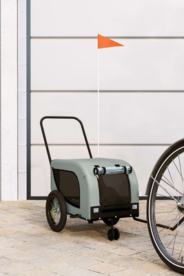 vidaXL 94014 - Pet Bike Trailer and Black Oxford Fabric and Iron