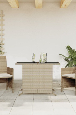 vidaXL 365120 - Ensemble de bistro 3 pcs avec coussins beige résine tressée
