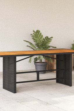vidaXL 365309 - Table de jardin avec dessus en bois dacacia noir 190x80x74 cm