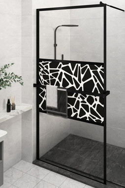 vidaXL 3185484 - Walk-in Shower Wall with Shelf 115x195 cm ESG Glass&Aluminium