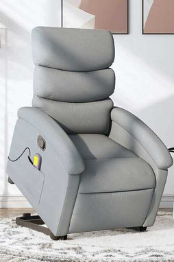 vidaXL 3205829 - Stand up Massage Recliner Chair Light Fabric