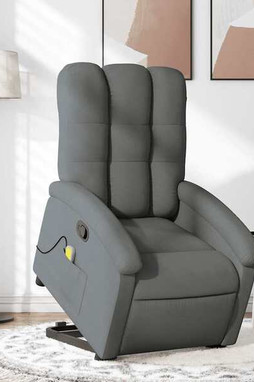 vidaXL 3205883 - Stand up Massage Recliner Chair Dark Fabric