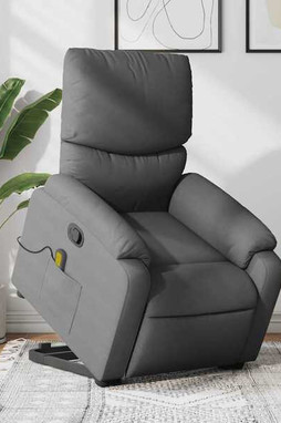 vidaXL 3206107 - Stand up Massage Recliner Chair Dark Fabric