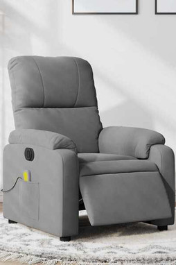 vidaXL 3206132 - Electric Massage Recliner Chair Dark Microfibre Fabric