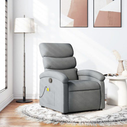vidaXL 3205364 - Massage Recliner Chair Light Fabric
