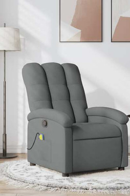 vidaXL 3205385 - Massage Recliner Chair Dark Fabric