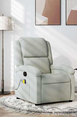 vidaXL 3205952 - Massage Recliner Chair Light Velvet