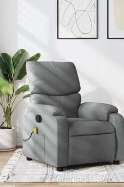 vidaXL 3206096 - Massage Recliner Chair Light Fabric