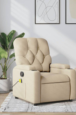 vidaXL 3206068 - Massage Recliner Chair Fabric