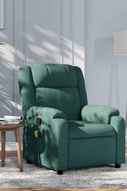 vidaXL 3206208 - Massage Recliner Chair Dark Fabric