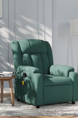 vidaXL 3206255 - Massage Recliner Chair Dark Fabric