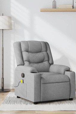 vidaXL 3206835 - Massage Recliner Chair Light Fabric
