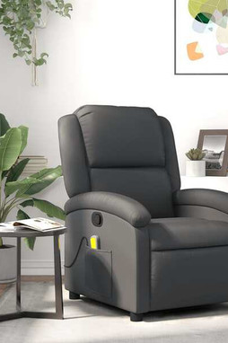 vidaXL 3205927 - Massage Recliner Chair Real Leather