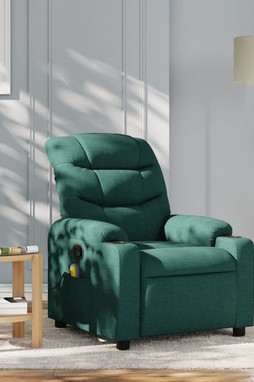 vidaXL 3206918 - Massage Recliner Chair Dark Fabric