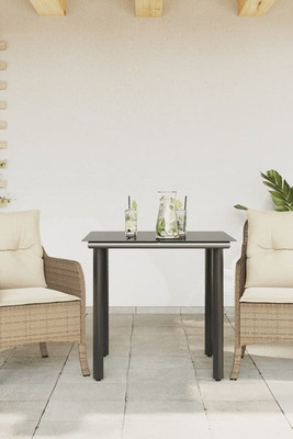 vidaXL 3211969 - 3 Piece Garden Dining Set with Cushions Poly Rattan