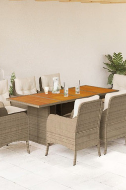 vidaXL 3211901 - 9 Piece Garden Dining Set with Cushions Poly Rattan
