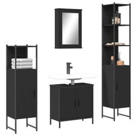 vidaXL 3214830 - 4 Piece Bathroom Furniture Set Engineered Wood