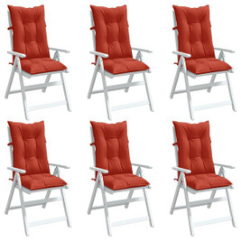 vidaXL 4002366 - Highback Chair Cushions 6 pcs Melange 120x50x7 cm Fabric