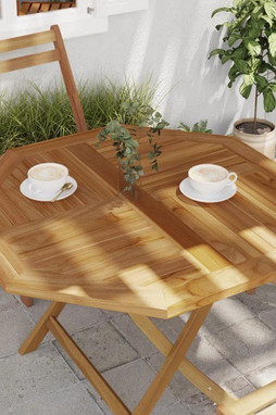 vidaXL 366667 - Table Top 90x90x2.5 cm Octagonal Solid Wood Teak