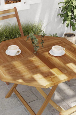 vidaXL 366667 - Table Top 90x90x2.5 cm Octagonal Solid Wood Teak