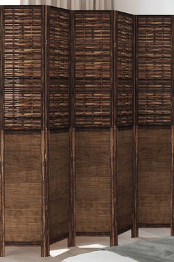 vidaXL 358712 - Room Divider 5 Panels Dark Solid Wood Paulownia
