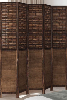 vidaXL 358712 - Room Divider 5 Panels Dark Solid Wood Paulownia