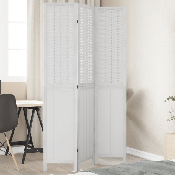 vidaXL 358719 - Room Divider 3 Panels Solid Wood Paulownia