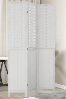 vidaXL 358719 - Room Divider 3 Panels Solid Wood Paulownia
