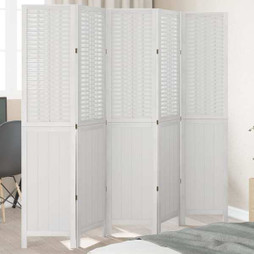 vidaXL 358727 - Room Divider 5 Panels Solid Wood Paulownia