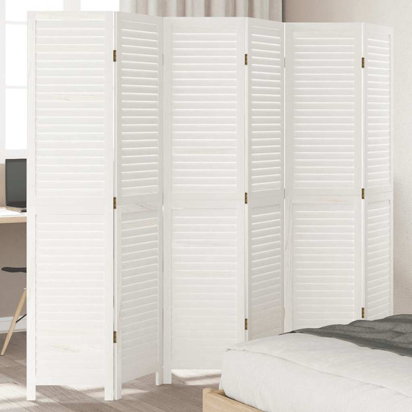 vidaXL 358842 - Room Divider 6 Panels Solid Wood Paulownia
