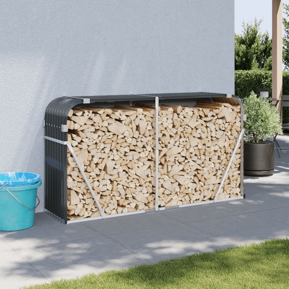 vidaXL 364564 - Log Holder 180x45x100 cm Galvanised Steel