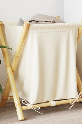 vidaXL 368035 - Laundry Basket Cream White 45x55x63.5 cm Bamboo