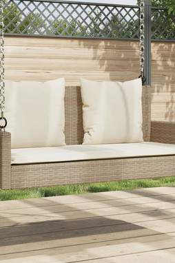 vidaXL 365632 - Swing Bench with Cushions 119x56x48 cm Poly Rattan